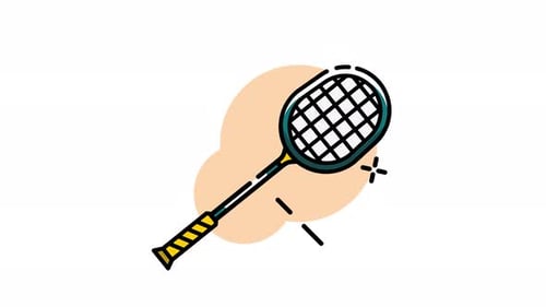 Animated Sketchy Badminton Racket Icon Illustration