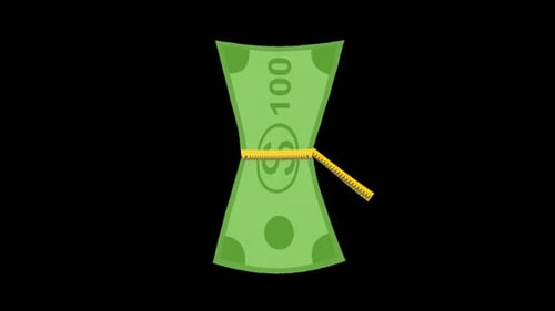 cost cutting budget reduction us dollar bill money finance animation
