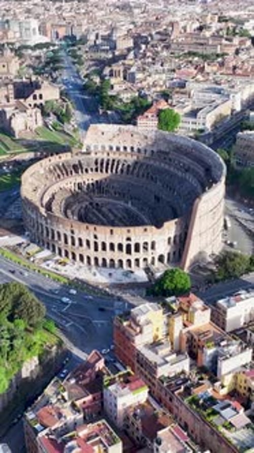 Rome Coliseum At Rome In Lazio Italy.