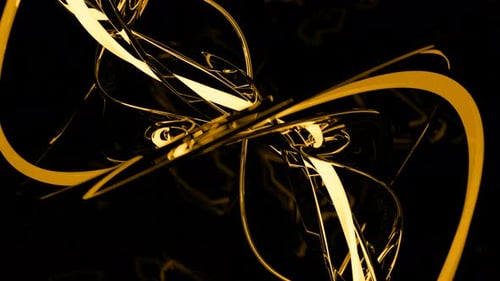 Dynamic Golden Abstract Fluid Lines Motion Background