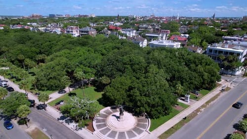 Charleston SC, Charleston South Carolina Aerial of the Battery