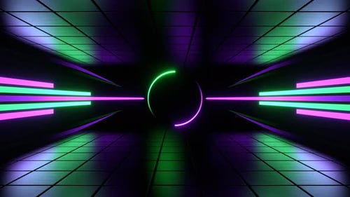Purple And Turquoise Neon Energy Center Background Vj Loop l 4K