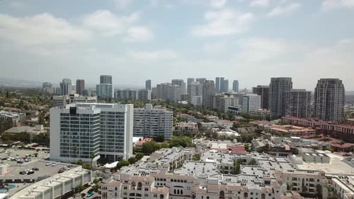 Aerial Shot of Los Angeles, California. Westwood, Willshire and Beverly Hills in the Background on a