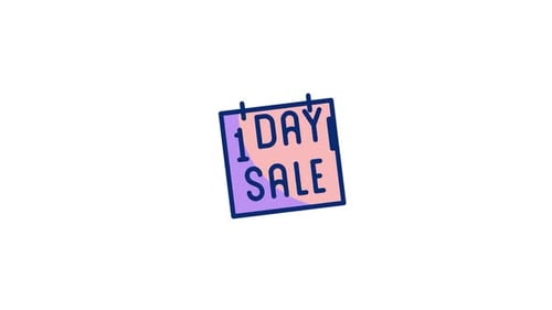 Animated Sketch Calendar for One Day Sale Announcement