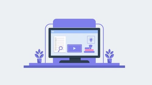 Flat Design Animation of Educational Technology and E-learning