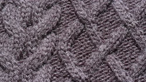 Knitted Warm Grey Sweater or Scarf Macro Close Up Texture Cozy Warm Composition of Wool Fabric