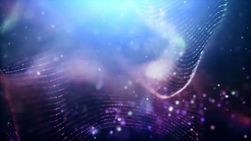 Abstract Wavy Particle Field Glowing Background Animation