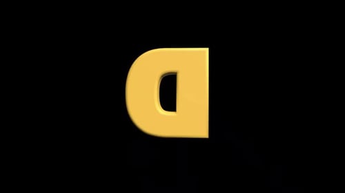D 3D Gold Text Looping Animation with Alpha Channel