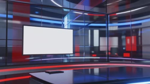 Modern Virtual News Studio Broadcast Background