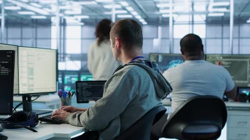 Manager Admonishing Programmer After Making Error in Data Center