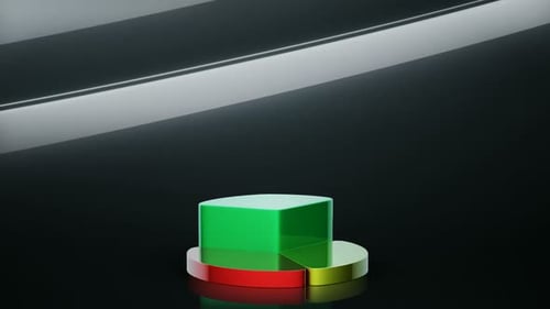 Animated pie chart sections forming bar graph