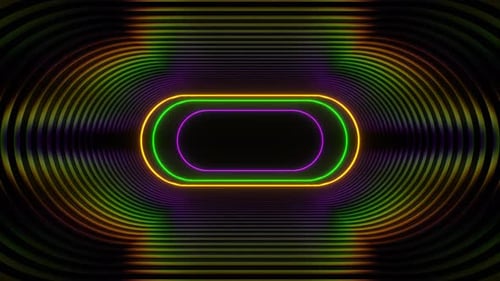 Rainbow Neon Oval Tunnel Background Vj Loop In 4K