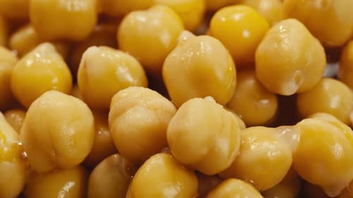 Chickpeas Close Up Food Background Chickpeas Texture Macro Raw Cereal Healthy Food