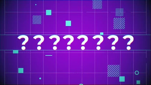 Geometric Question Mark Text Reveal on a Digital Grid