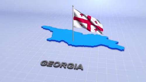 Georgia Map With Flag