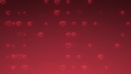 Fond romantique en boucle de coeurs sur fond rouge