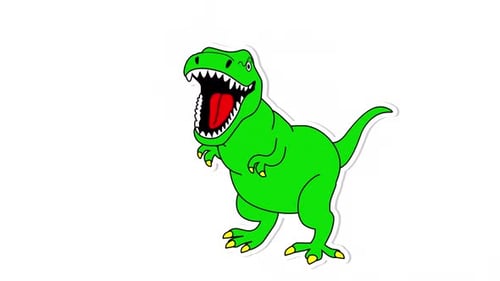 Animated Cartoon T-Rex Roaring Mouth Loop