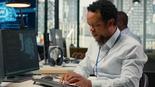 Computer Scientist Working in AI Startup Trains Predictive Models