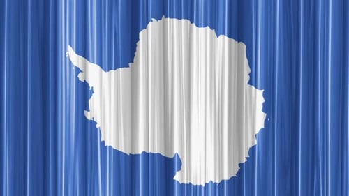 Antarctica Flag Waving Loop Animation Background