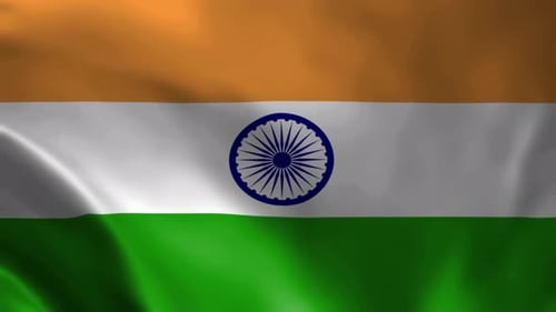 Realistic Indian Flag Waving Seamless Loop