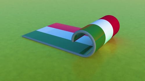 Animated Hungarian Flag Unrolling Reveal