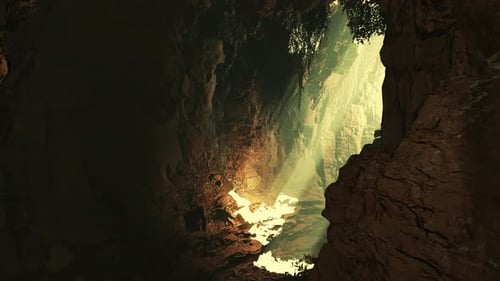 A Cave Filled with Lots of Rocks and Water