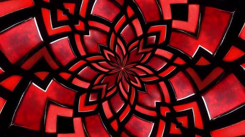 Hypnotic Red and Black Decorative Kaleidoscope Background