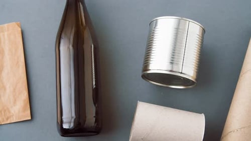 Recyclable waste materials concept for environmental awareness