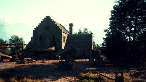 An Old Abandoned Farm Cottage on Bodmin Moor in Cornwall Vintage Effect