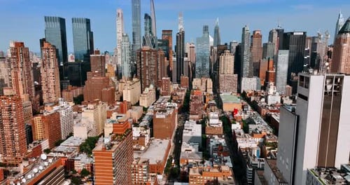 New York city aerial view. Urban Manhattan american lansmark.