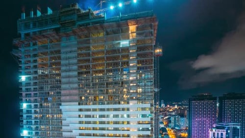 Machinery With Workers Are Engaged In Repairing Development On Construction Site Construction And
