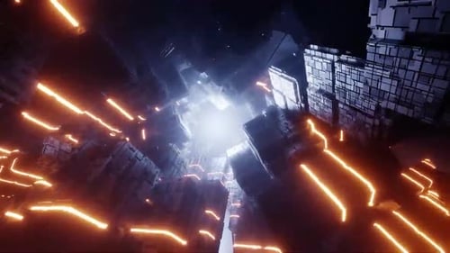 Yellow And Green Light Tunnel Animation Background