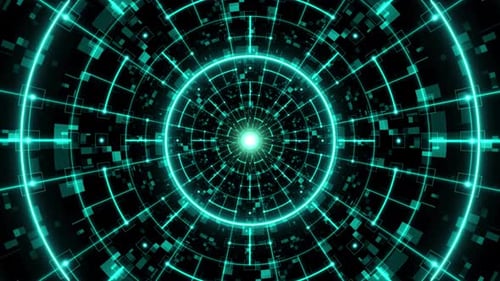 Pulsing Cyan Circle Digital Background