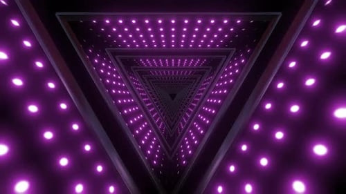 Abstract futuristic neon tunnel with purple lights perfect for backgrounds