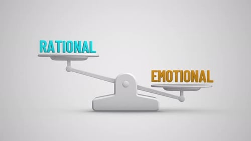 Rational vs Emotional balance scale looping animation
