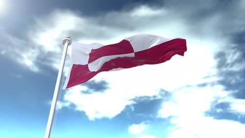 Realistic Flag Waving Against a Dynamic Cloudy Sky
