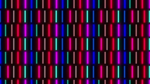 Seamless Looping Background of Colorful Neon Light Bars