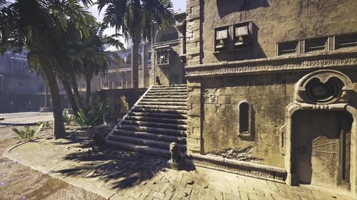 Old Town Vistas Ancient Urban Area with Balconies and Shadow Play