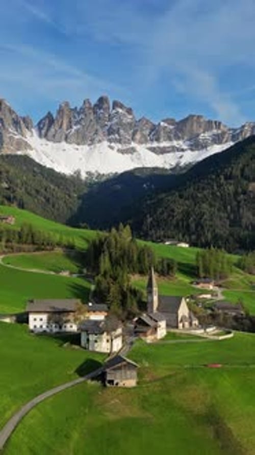 Spring landscape in Italian Dolomites Alps
