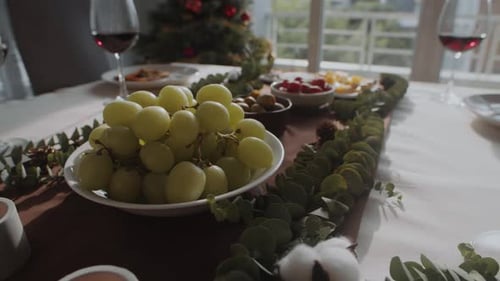 Festive Table Decorated for the Holidays