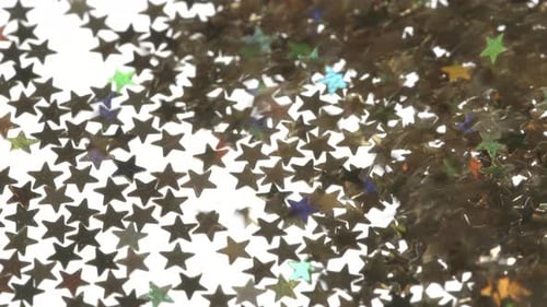 Glittering Star Confetti Filling the Frame