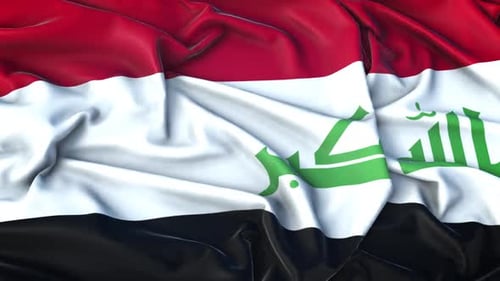 Iraqi Flag Waving Seamless Loop for National Identity
