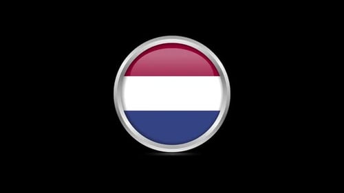 Rotating Glossy Netherlands Flag 3D Button