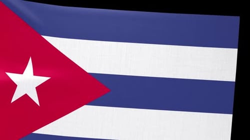 Realistic Waving Cuban Flag Animation with Alpha Channel