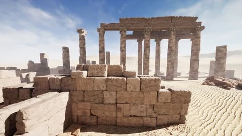 Columns and Statues of the Temple Main Entrance