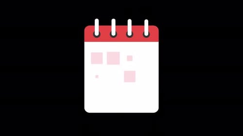 Animated Flat Design Calendar Icon Reveal