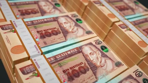 Guatemala quetzal money banknotes pack seamless loop