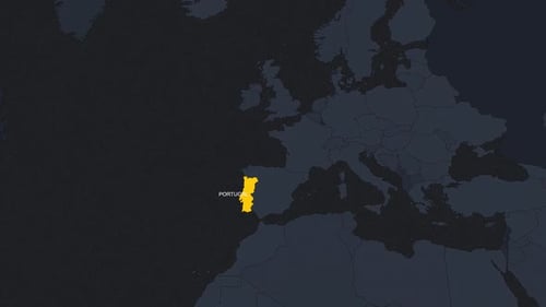 Animated World Map Country Highlight and Pinpoint Locator