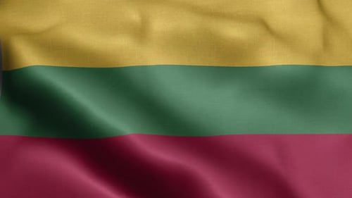 Realistic Lithuania National Flag Waving Animation