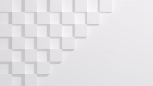 Minimalist White Geometric Cube Rotating Background Loop